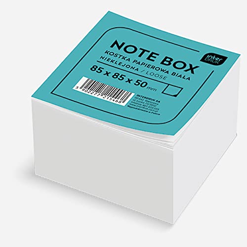 Interdruk Zettelklotz - Notizklotz - Ersatzpapier für Zettelbox - 85 x 85 x 50 mm - Circa 500 Lose Blätter - Weiß von Interdruk