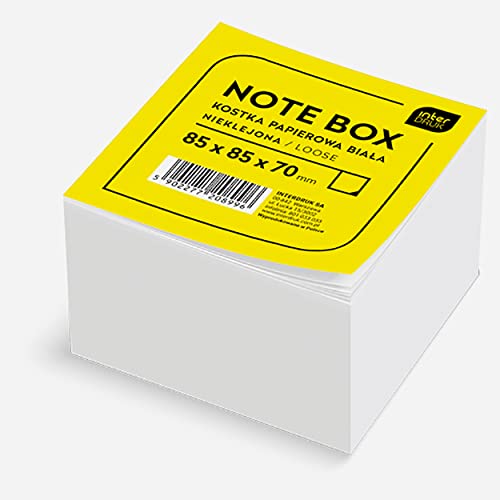 Interdruk Zettelklotz - Notizklotz - Ersatzpapier für Zettelbox - 85 x 85 x 70 mm - Circa 700 Lose Blätter - Weiß von Interdruk