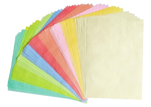 Interdruk Tissue Paper - Halbtransparent Glattes Seidenpapier - 60x A4 (29.7 x 21 cm) Blatt - Pastell von Interdruk