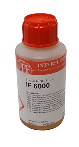 Interflux Flussmittel 6000 kolophoniumbasiert und halogenfrei, 100 ml Flasche, IF6000-001 von Interflux