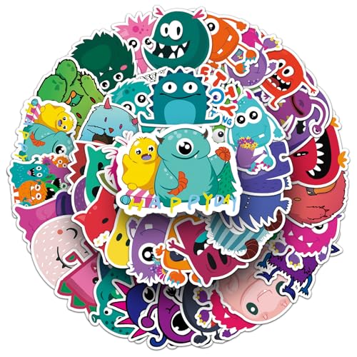 100 Stück Kleine Monster Aufkleber, Sticker Set, Wasserfeste Vinyl Aufkleber, Cartoon Aufkleber, Geeignet für Mobiltelefon, Laptop, Telefon, Gitarre, Skateboard, Motorrad, Fahrrad Stickers von Invasye