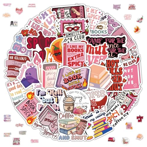 100 Stück Rosa Lesen Aufkleber, Book Stickers for Kindle, Smut Aufkleber, Cartoon Reading Stickers, Lustige Asthetischer Aufkleber, Graffiti Aufkleber, für Laptop Gitarre Scrapbook Gepäck von Invasye