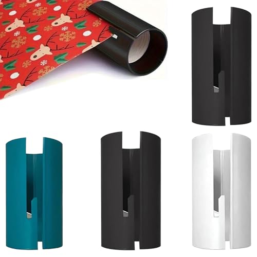 Geschenkpapier Schneider für Rollen, 4 Stück Geschenkpapier Cutter, Tragbare Papierschneider, Weihnacht Papierschneider, Packpapier Schneidwerkzeug für Christmas Halloween Geburtstag Hochzeit von Invasye