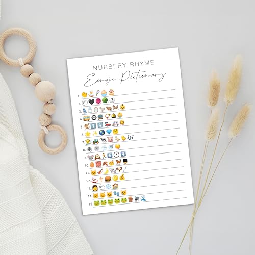 InvitationHouse Kinderreim, Emoji, Pictionary Baby Shower Spiel, 24 Stück von InvitationHouse