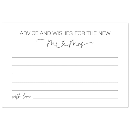 InvitationHouse Minimalist Advice and Wishes for the New Mr & Mrs, 48 Karten, Weiß von InvitationHouse