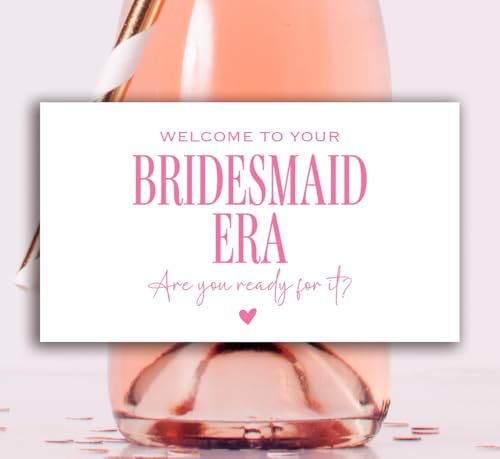 Welcome to Your Bridesmaid Era Mini-Champagneretiketten, Set mit 6 Brautjungfern, 1 Trauzeugin und 1 Ehrenmatron (Rosa) von InvitationHouse