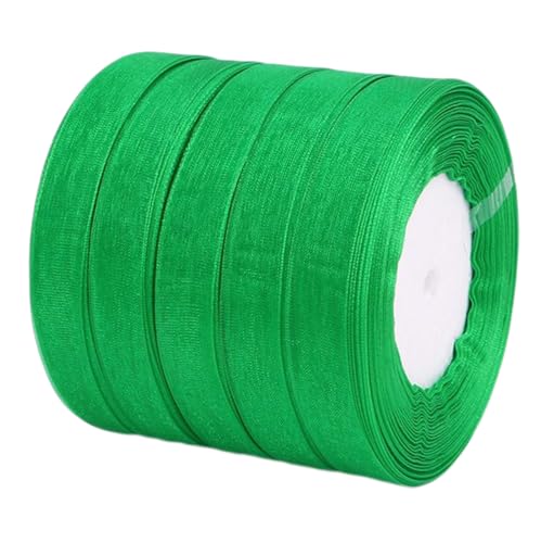 Inzegao 5 Rollen, durchscheinendes Organzaband zum Häkeln, 45 Meter x 1,5 cm pro Rolle, Tüllband für Geschenkverpackungen, Bastelarbeiten, Chiffonband von Inzegao