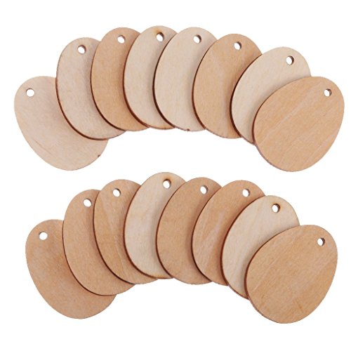 Inzopo 10-100 Stück ovale Holzscheiben unlackiert natürliche Birke DIY Handwerk Dekoration Holz mit Loch, 50 Stück 5 cm von Inzopo