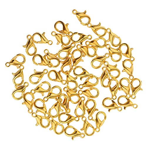 Inzopo 100 Stück Karabinerverschlüsse für Schmuck und Bastelarbeiten – Gold 10 mm Gold 10 mm von Inzopo