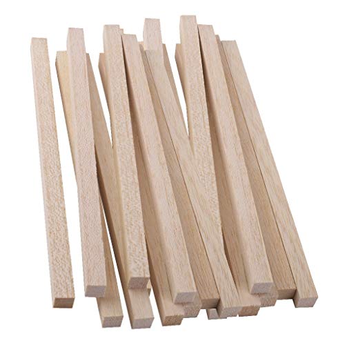 Inzopo 20 Stück 20 cm quadratische Holzstäbchen Holzdübel für die Herstellung von Stammstangen Hobby Handwerk 10 mm von Inzopo