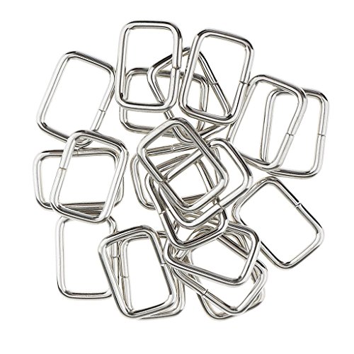 Inzopo 20 Stück Metall Rechteck Ring nicht geschweißt für D-Ring Gurtband Gürtelschnallen Silber 20 x 12 x 2,8 mm von Inzopo