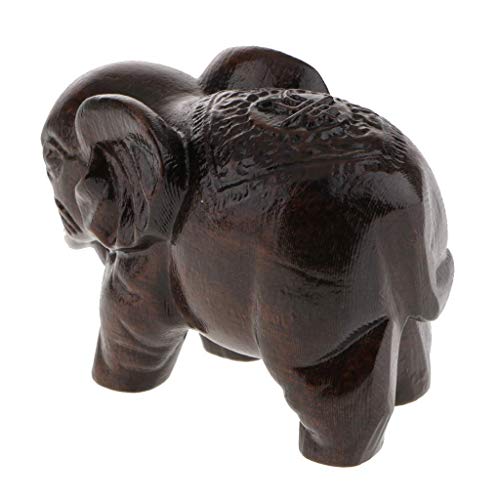 Inzopo Holzfigur Elefant Glücksbringer Geschenk Figur eine Tierskulptur Modell Miniatur 8 cm für Zuhause Büro Geschäft von Inzopo