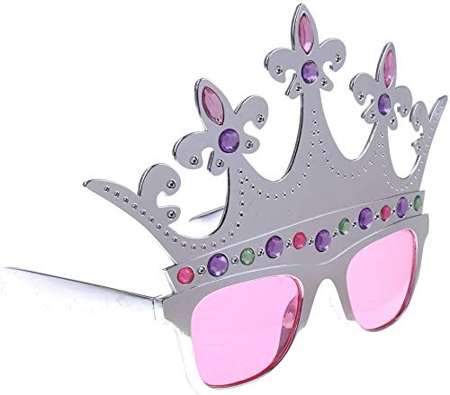 Inzopo Mode Edelstein Silber Krone Sonnenbrille Kinder Erwachsene Prinzessin Weihnachten Geburtstag Tiara Auge Brille Party Kostüm Foto Requisiten von Inzopo