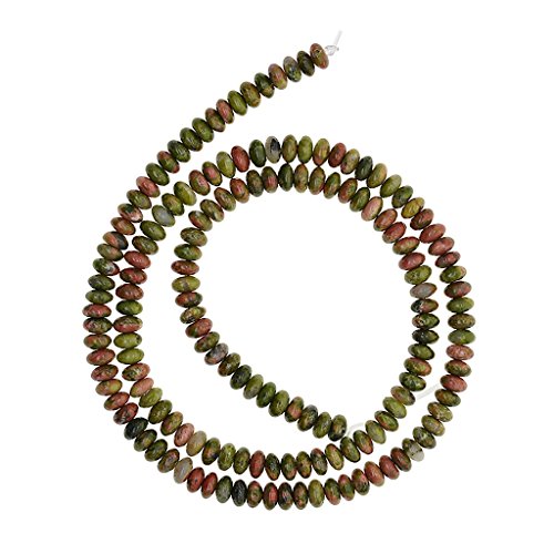 Inzopo Natürliche Edelsteine, facettierte runde lose Perlen, 1 mm Loch, ca. 38,1 cm Länge, 155 Stück, 1 Strang pro Beutel zur Schmuckherstellung – Unakit Edelstein von Inzopo