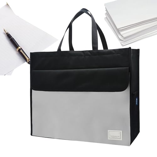 A3 Document Bag | Large Capacity File Tote with Handle | Portable Storage Handbag for Documents, Maps, Magazines, and News | Durable, Convenient Bag for Office or Travel Organization von Iouyjiu