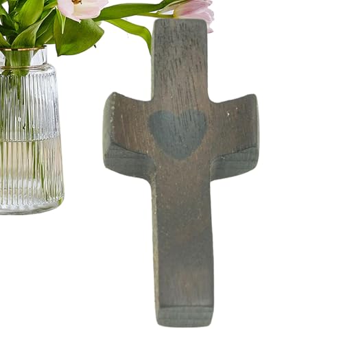 Crossbreed Pocket Wooden, Handcrafted Prayer Crossbreed, Handheld Comfort CROS, Smooth Natural Wood, Portable Inspirational Gift, Kids Adults Families, 2.4x5cm Black White von Iouyjiu