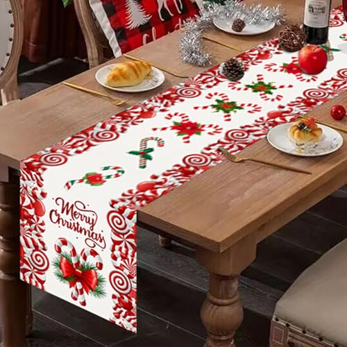 Holiday rechteckiger Tischbezug, Tischtuch für Weihnachten, Weihnachten, für Zuhause, elegant, Weihnachtstisch, Rot und Grün Weihnachten, Wintertisch für Weihnachten von Iouyjiu