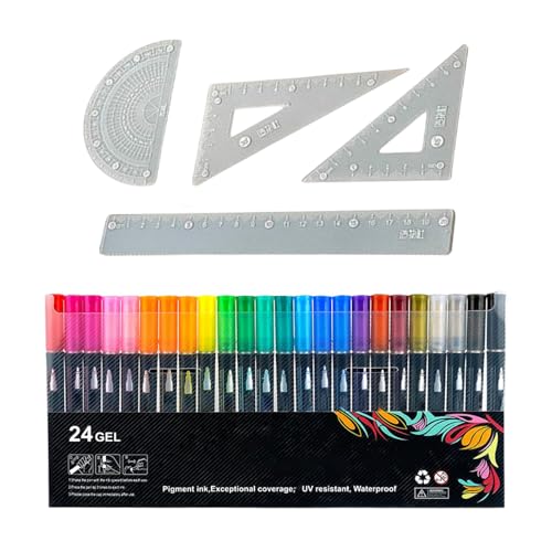 Iouyjiu Double Lined Glitter Pens, Art Marker Pens, Glitter Drawing Pens, Doodling Marker Pens, Calligraphy Pens, Glitter Art Marker Pens for Drawing, Doodling, And Calligraphy with Ruler for Painting von Iouyjiu