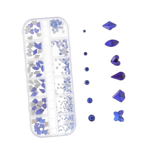 1 Schachtel Nail-art-zubehör Strasssteine Edelsteine ​​für Kleidung Trimmen Juwelen Nägel Edelsteine ​​für Rote Gesichter Nagelsteine Nagel Charms Maniküre-charme Reize Harz Blue Ipetboom von Ipetboom