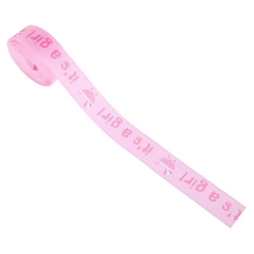 Ipetboom 1 Rolle Babypartyband Geschenkband Stoffband Band Für Babyparty -dusche-band-junge Von Hand Geworfene Bänder -band Haarbänder Für Frauen Feiertagsbänder Rosa Polyester von Ipetboom