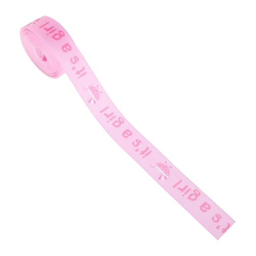 Ipetboom 1 Rolle Babypartyband geburtstagsdekoration Babyband Stoffband Wickelband floristenbedarf Feiertagsbänder Alles zum Geburtstag Ribbon Bastelband Bauernband Polyester Rosa von Ipetboom