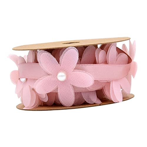 Ipetboom 1 Rolle Geschenkband aus Stoff Strauß Bänder zum Verpacken goldenes Spitzenband Satinband Party Seide ribbon schienbeinschoner tape bandalette pendant Hochzeitsband Blumenband Rosa von Ipetboom