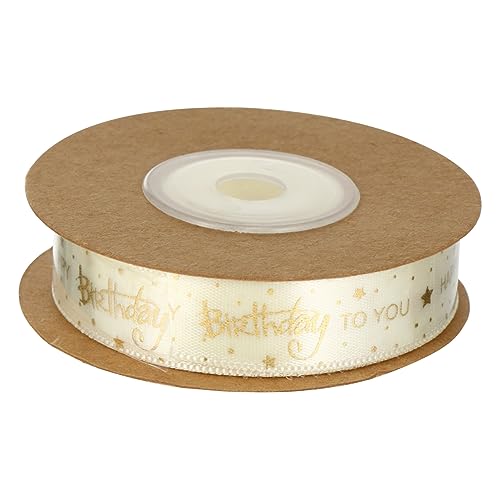 Ipetboom 1 Rolle Schleife Goldenes Geschenkband Glitzerndes Tüllband Zeremonie-kit Zum Durchschneiden Des Bandes Stoffbänder Geschenkpapier Blaues Band Funkeln Strauß Party Beige Polyester von Ipetboom