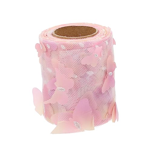 Ipetboom 1 Rolle Schmetterlingsband seidenband ribbon handwerkskunst the craft seidenbänder Streifen Kleidung Stoff Stich Bausatz Stickband Nähen trimmen Nähband Band für DIY Polyester Rosa von Ipetboom