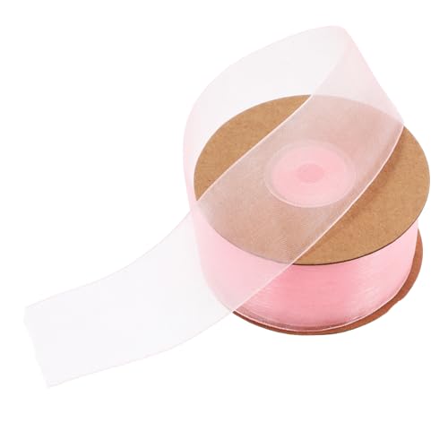 Ipetboom 1 Rolle Schneegarnband geschenkband Partydekoration bastelmaterial hochzeitsdekoration hochzeit dekoration Bogen Tüllbänder Schleife Heimwerken Strauß DIY Bastelband Chiffon Rosa von Ipetboom