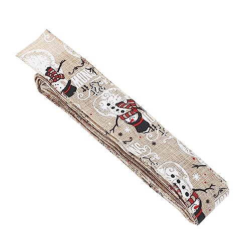 Ipetboom 1 Rolle Weihnachten Schneemann Band großes Geschenkpapier Weihnachtsband Bögen DIY Weihnachten seidenband ribbon dekoratives Band Geschenkbänder ein Verpackungsband feines Leinen von Ipetboom