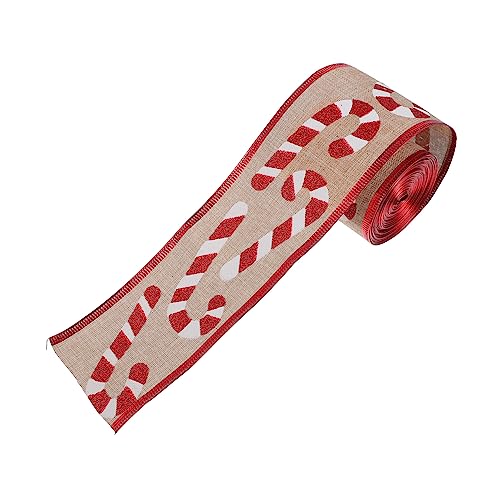 Ipetboom 1 Rolle Zuckerrohrband Zu Weihnachten Verdrahtetes Sackleinenband Rot Urlaub Weihnachtsdrahtband Geschenkpapier Zum Geburtstag Band Für Weihnachtsbaum Haustier Khaki Feines Leinen von Ipetboom