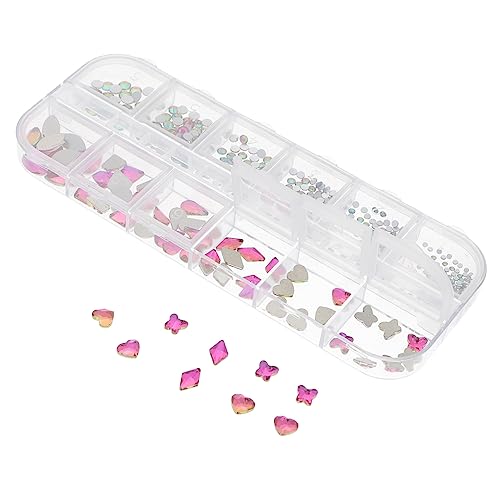 Ipetboom Nail Art Diamanten 12-gitter-box Harz Nagel Strass Nagel Schmuck Dekorationen Set von Ipetboom