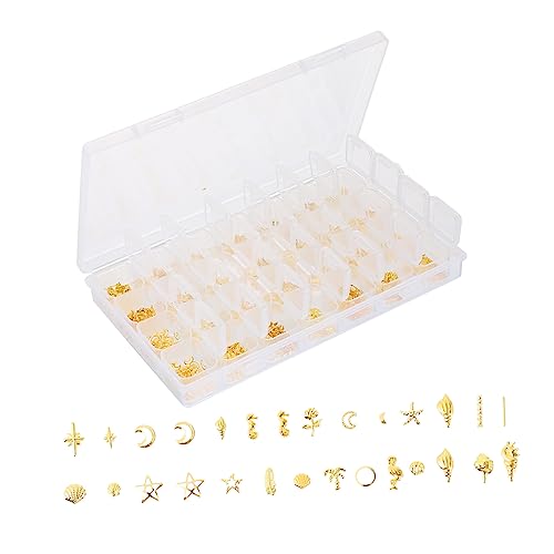 Ipetboom 1 Schachtel Nail-art-zubehör Nägel Müll Nagelkunst- Sternaufkleber Bling Zubehör Nagelspitze Juwelen Abziehbilder Heimwerken Edelsteine Sternenschmuck Nieten Pailletten Golden von Ipetboom