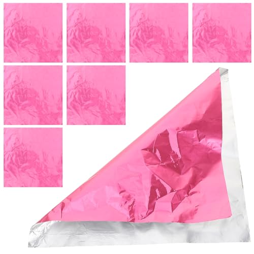 Ipetboom 100St Geschenkpapier Pralinenverpackung alufolie DIY Bonbonpapier gefriergetrocknete Süßigkeiten Schokoladenverpackungen Folienverpackung Einwickelpapier aus Aluminiumfolie Rosa von Ipetboom