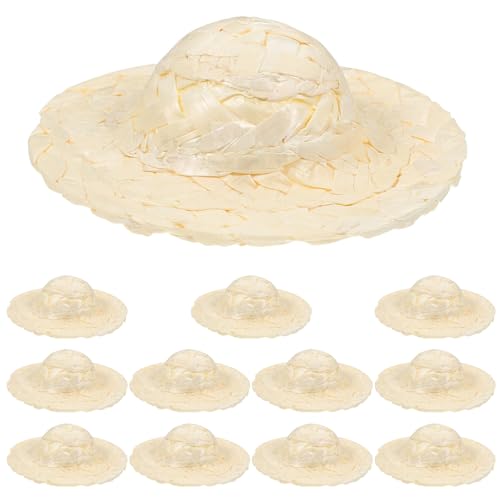 Ipetboom 12 Stück Miniatur Woven Straw Hats Dekorative Puppenhüte Kreatives Bastelzubehör für Diy Projekte Hautfreundlich und Langlebig Ipetboom 12 Stück Miniatur Woven Straw Hats Dekorative Puppenhüte Kreatives Bastelzubehör für Diy Projekte Hautfreundlich und Langlebig von Ipetboom