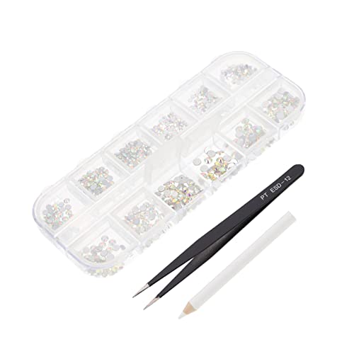 Ipetboom 12er Set Rhinestone Nagel Dekorationen Bunte Glasstrasssteine Für Nail Art DIY Nageldesign Und Makeup Zubehör Praktischer von Ipetboom