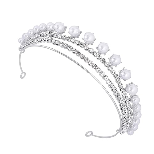 Ipetboom 1Stk Brautkrone Brautkopfbedeckung Roségoldene Geburtstagsdekoration Frauen wedding hair accessories bridal veil Hochzeitskrone Kopfschmuck Kronenkopfschmuck Zinklegierung Silver von Ipetboom