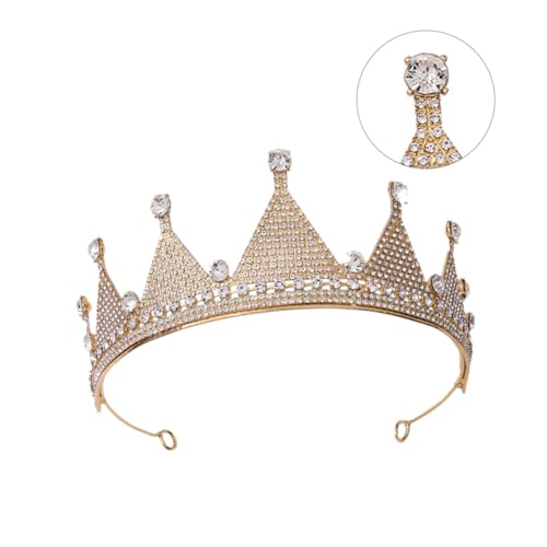 Ipetboom 1Stk Regenbogenkrone Vintage Prinzessin Tiara Brautaccessoires Kopfschmuck für den Abschlussball wedding hair accessories women Geburtstagskrone braut haarband Golden von Ipetboom