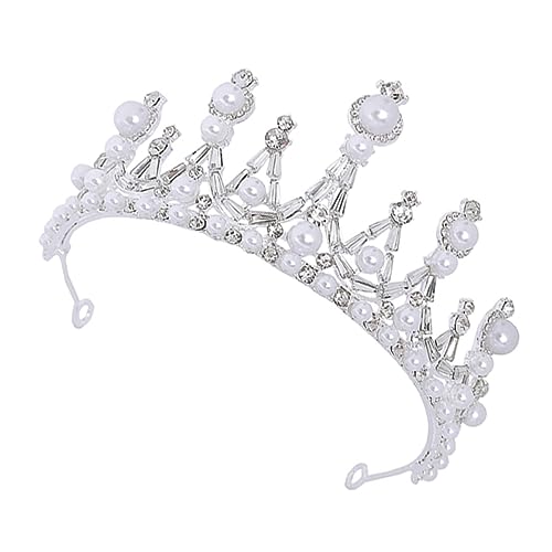 Ipetboom 1stk Perlen-strass-stirnband Frauen Prinzessin Haarschmuck Barocker Hochzeitskopfschmuck Hochzeit Braut Kopfschmuck Barocke Perlenkrone Krone Zur Hochzeit Silver Strasssteine von Ipetboom