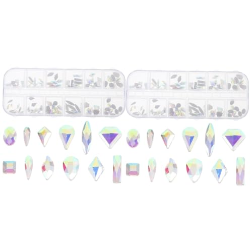 Ipetboom 2 Kisten Diamant-Nagelkunst-Set zum Selbermachen nail decoration nail charms manicure set DIY-Nagelanhänger für Mädchen Schmelzperlen DIY-Anhänger für Nägel Maniküre-Zubehör Metall von Ipetboom