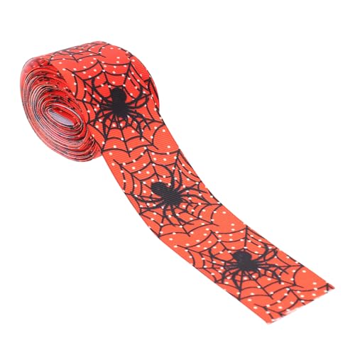 Ipetboom 2 Rollen Halloween-Dekorationsband rotes Tüllband Band für Schachteln Lametta Spinne halloween dekoration halloween decor geschenkband Bandstütze Halloween-Dekorationen Polyester von Ipetboom