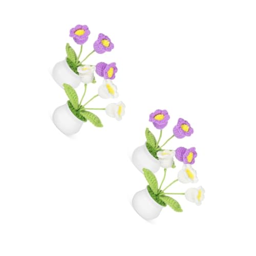 Ipetboom 2 Sätze Maiglöckchen-blumenornamente Autoramente Gehäkelter Blumenstrauß Gestrickte Blumen Häkelblume Blumen Häkeln Gehäkelte Tulpen Gehäkelte Blumen Figuren Garn 2 Stücke * 2 von Ipetboom