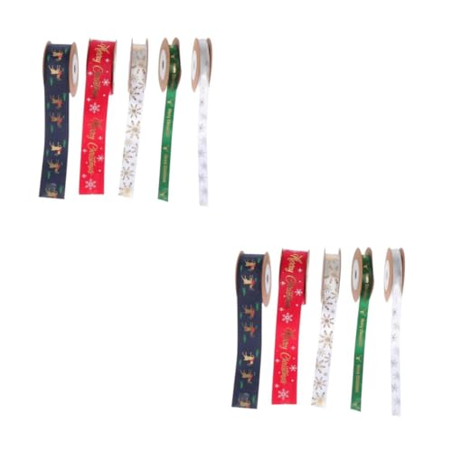 Ipetboom 2 Sätze Weihnachtsdekorationsband Gelbes Band Weihnachtsbaum Licht Satinband Bänder Christmas Ribbon Stoffband Weihnachten Geschenkband Geschenkzubehör Polyester 5 Stück * 2 von Ipetboom