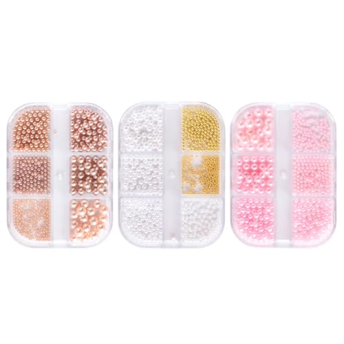 Ipetboom 3 Kisten Nagelperlen Edelsteine Nagelkunst-Dekore Mini- Schmuck Herstellung apfelding nail decoration manikür set bescherung Maniküre-Werkzeuge DIY maniküre dekore Plastik von Ipetboom