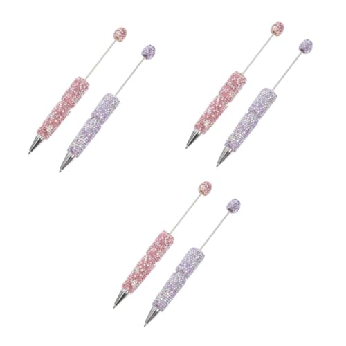 Ipetboom 3 Sätze Diamant-kugelschreiber Glitzer Kugelschreiber Personalisierter Kugelschreiber Bleistifte Stiftmacher-set Mit Perlen Space Pen Tremor Rostfreier Stahl 2 Stück * 3 von Ipetboom