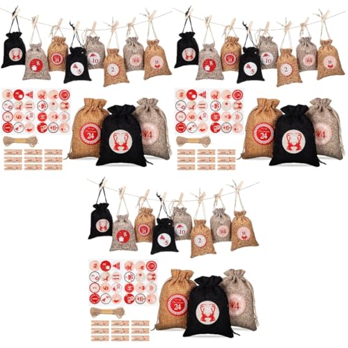 Ipetboom 3 Sätze aufbewahrungssack storage bags weihnachts dekoration christmas bag weihnachtstüten aus cellophan Spartasche taschentücher weihnachtsfeier liefert Snack-Taschen Papier von Ipetboom