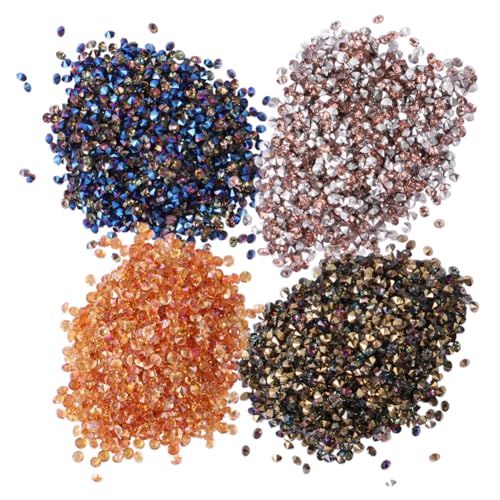 Ipetboom 4 Packungen À 5760 Stück DIY Maniküre Strasssteine Nagel-Strass-Aufkleber Strasssteine ​​für Nägel nail decoration nail gems Nailart-Strasssteine Nagelspitze Strass Silver von Ipetboom