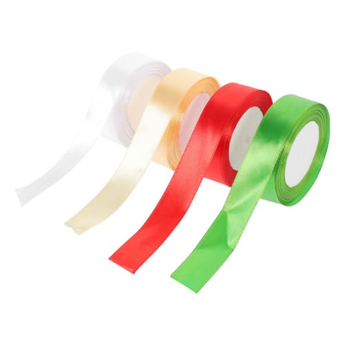 Ipetboom 4 Rollen verpackung Band Bänder seidenband ribbon Textilband geschenkeband blumendeko Geschenkband für den täglichen Gebrauch verschleißfestes Verpackungsband Polyester von Ipetboom