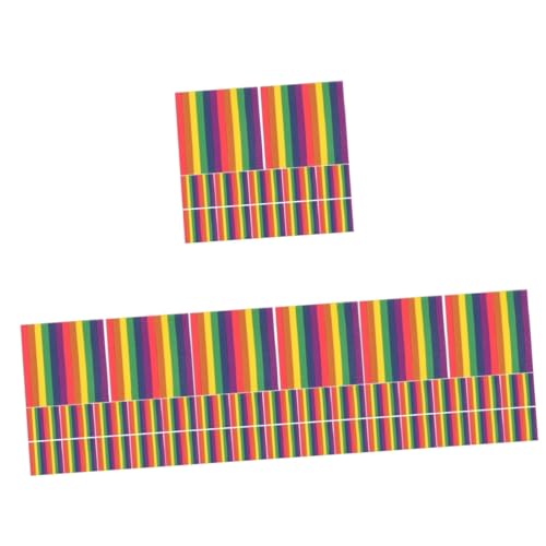 Ipetboom 4 Stück 4 Regenbogenserviette Zeitschrift Maskierung Partyzubehör Teller Tisch Cellophan party sachen party supplies Partei dekorative Serviette bunt bedruckte Servietten Papier von Ipetboom