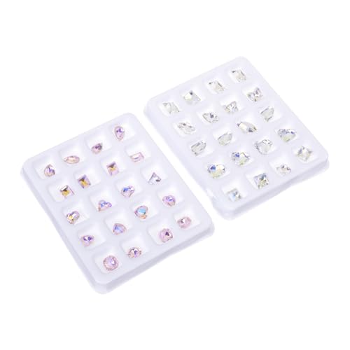 Ipetboom 40 Stück Nagel Strasssteine Herz Nagel Gel Maniküre Zubehör Nagel Flatback Klobige Nagel Charms Nail Art Bastelbedarf Folie Hellrosa Strasssteine Blauer von Ipetboom